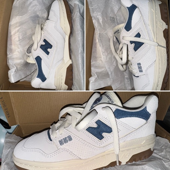 New Balance Shoes - New Balance 550 White and Blue Sneakers